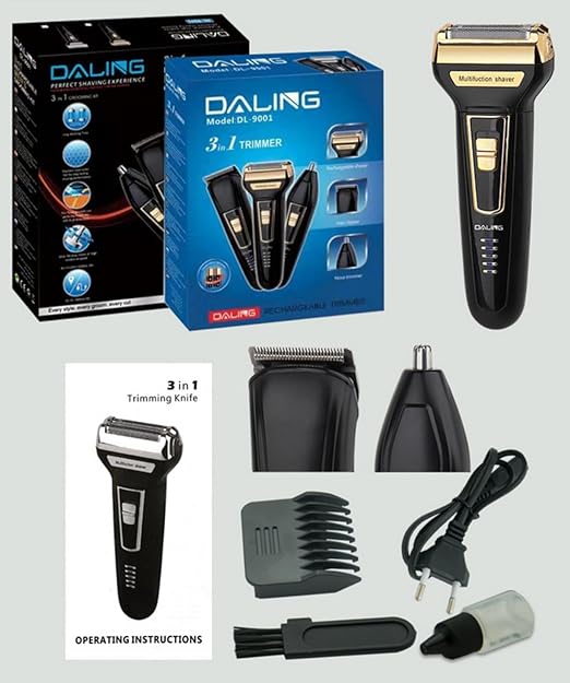 DL-9001 Daling Professional Trimmer 3 in 1  Rechargeable